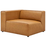 Vegan Leather Left-Arm Sectional Sofa Chair 44 Inch