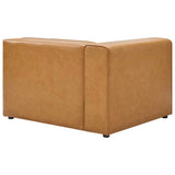 Vegan Leather Left-Arm Sectional Sofa Chair 44 Inch