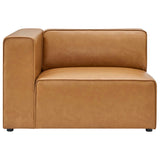 Vegan Leather Left-Arm Sectional Sofa Chair 44 Inch