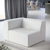 Vegan Leather Left-Arm Sectional Sofa Chair 44 Inch