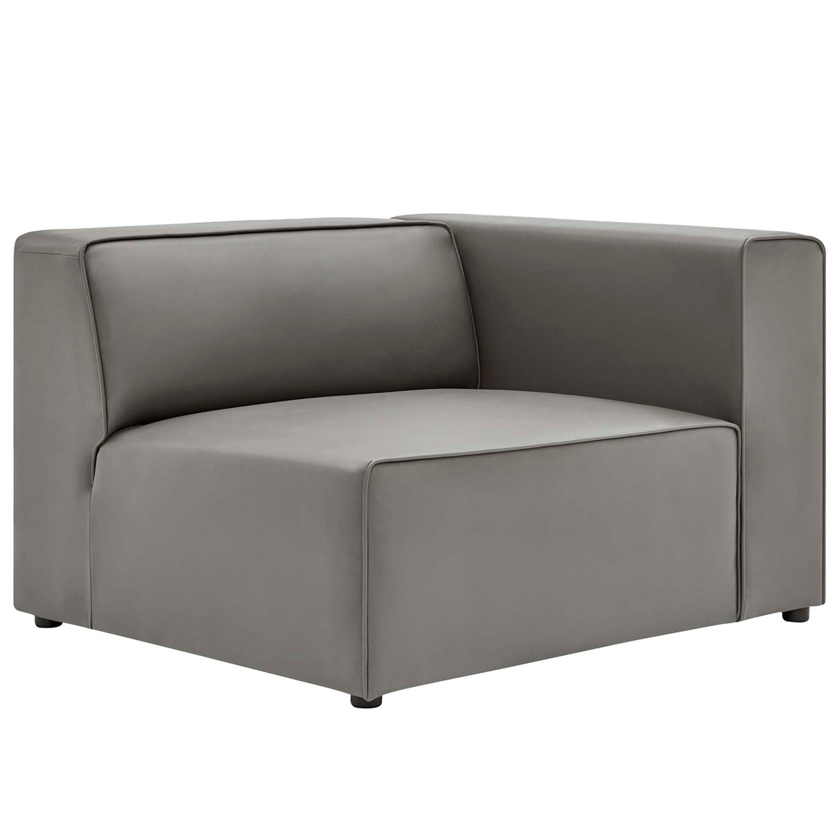 Vegan Leather Right-Arm Sectional Sofa Chair 44 Inch