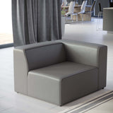Vegan Leather Right-Arm Sectional Sofa Chair 44 Inch