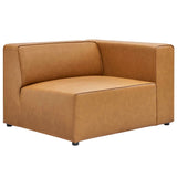 Vegan Leather Right-Arm Sectional Sofa Chair 44 Inch