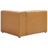 Vegan Leather Right-Arm Sectional Sofa Chair 44 Inch