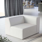 Vegan Leather Right-Arm Sectional Sofa Chair 44 Inch