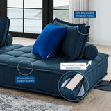 47 Inch Polyester Fabric Tufted Armless Chair