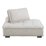 47 Inch Polyester Fabric Tufted Armless Chair