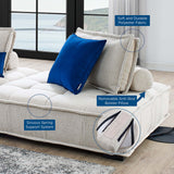 47 Inch Polyester Fabric Tufted Armless Chair