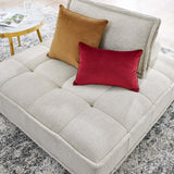 47 Inch Polyester Fabric Tufted Armless Chair