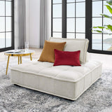 47 Inch Polyester Fabric Tufted Armless Chair