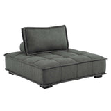 47 Inch Polyester Fabric Tufted Armless Chair