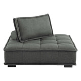 47 Inch Polyester Fabric Tufted Armless Chair