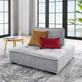 47 Inch Polyester Fabric Tufted Armless Chair