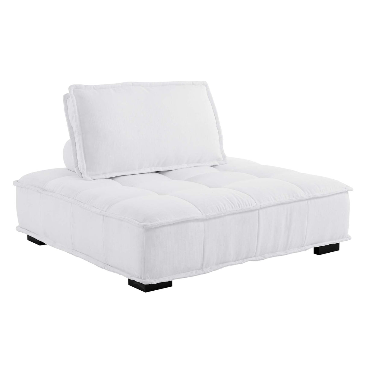 47 Inch Polyester Fabric Tufted Armless Chair
