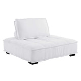 47 Inch Polyester Fabric Tufted Armless Chair