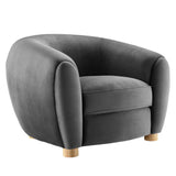 42 Inch Performance Velvet Armchair with Beech Wood Legs