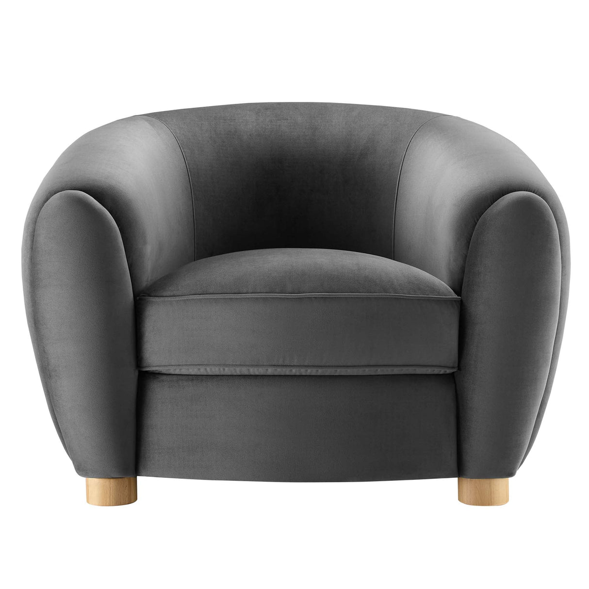 42 Inch Performance Velvet Armchair with Beech Wood Legs