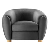 42 Inch Performance Velvet Armchair with Beech Wood Legs