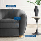 42 Inch Performance Velvet Armchair with Beech Wood Legs