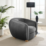 42 Inch Performance Velvet Armchair with Beech Wood Legs