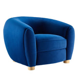 42 Inch Performance Velvet Armchair with Beech Wood Legs
