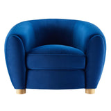 42 Inch Performance Velvet Armchair with Beech Wood Legs