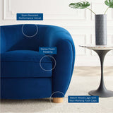 42 Inch Performance Velvet Armchair with Beech Wood Legs