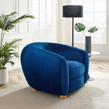 42 Inch Performance Velvet Armchair with Beech Wood Legs