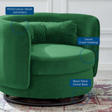 34 Inch Performance Velvet Swivel Chair