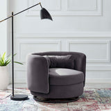 34 Inch Performance Velvet Swivel Chair