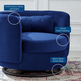 34 Inch Performance Velvet Swivel Chair