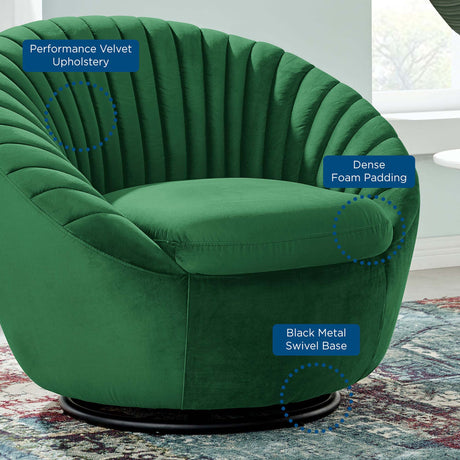 32 Inch Performance Velvet Swivel Chair