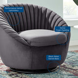 32 Inch Performance Velvet Swivel Chair