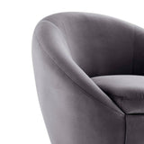 32 Inch Buttercup Performance Velvet Swivel Accent Chair with Gold Metal Base