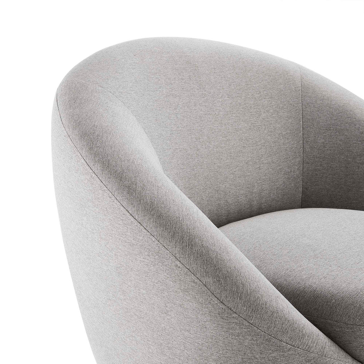 32 Inch Upholstered Fabric Swivel Accent Chair with Black Metal Base