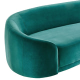 Low-Profile Performance Velvet Sofa in Teal