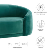 Low-Profile Performance Velvet Sofa in Teal