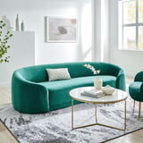 Low-Profile Performance Velvet Sofa in Teal
