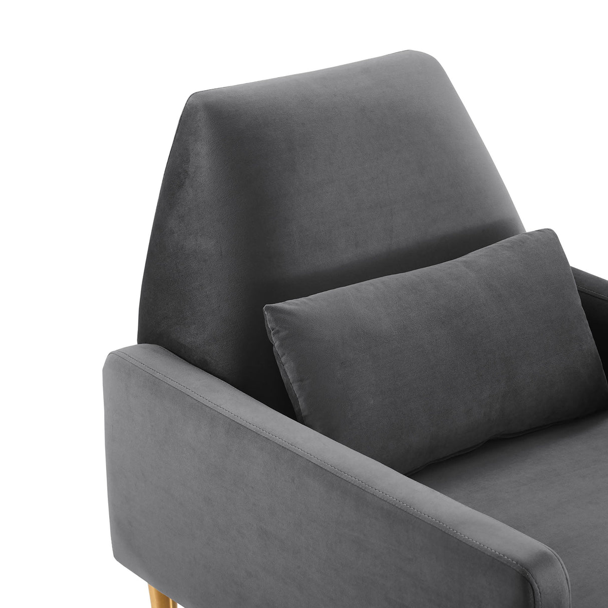 29 Inch Performance Velvet Armchair with Gold Stainless Steel Legs