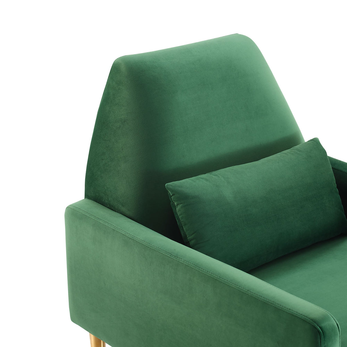 29 Inch Performance Velvet Armchair with Gold Stainless Steel Legs