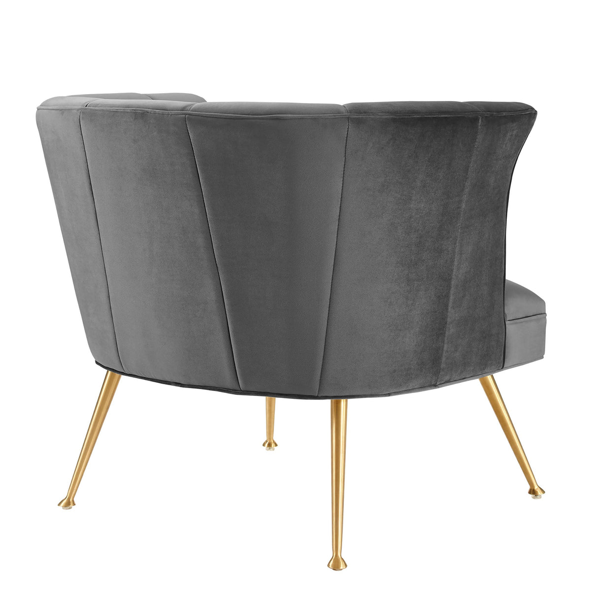 30 Inch Channel Tufted Performance Velvet Armchair with Gold Legs