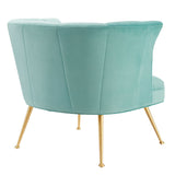 30 Inch Channel Tufted Performance Velvet Armchair with Gold Legs