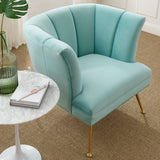 30 Inch Channel Tufted Performance Velvet Armchair with Gold Legs