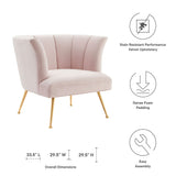 30 Inch Channel Tufted Performance Velvet Armchair with Gold Legs