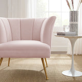 30 Inch Channel Tufted Performance Velvet Armchair with Gold Legs