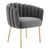 23 Inch Channel Tufted Performance Velvet Armchair