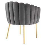 23 Inch Channel Tufted Performance Velvet Armchair