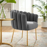 23 Inch Channel Tufted Performance Velvet Armchair