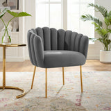 23 Inch Channel Tufted Performance Velvet Armchair