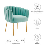 23 Inch Channel Tufted Performance Velvet Armchair